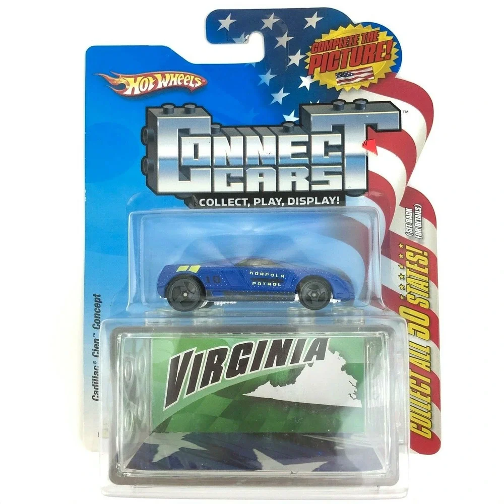 Hot Wheels Connect Cars VIRGINIA Cadillac Cien Concept Car Blue Die Cast 1/64